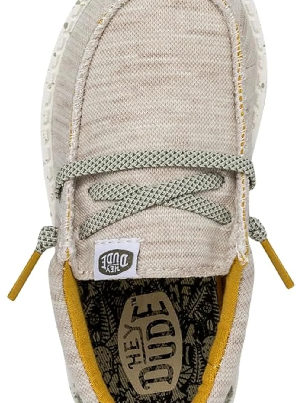 Hey Dude Kids Beige Moccasins with Yellow Lining